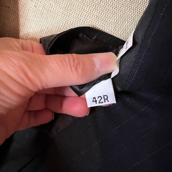 EEUC Men's Hart Schaffner & Marx Black Pinstripe Blazer Sport Coat Size 42R - Picture 5 of 5